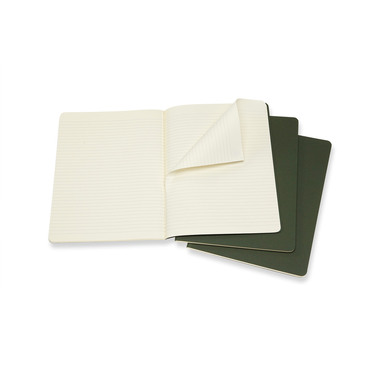 MOLESKINE Cahier XL, 3x, Liniert 855334 Myrtengrün 3 Stück