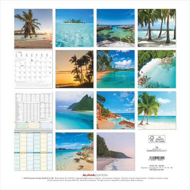 ALPHA EDITION Calendario 2026 160300 Summer Dreams ML 30x30cm