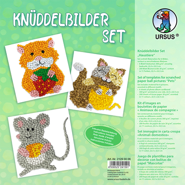URSUS Kit d'images boulett. papier 21290006 Animaux compagnie 6 feuilles