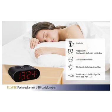 TFA Dostmann Funkwecker Ellypse Schwarz