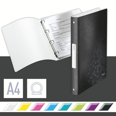LEITZ Classeur à anneaux WOW PP A4 4258-00-95 noir 25mm