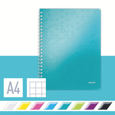 LEITZ Libro spirale WOW PP A4 46380051 ice blue 80 fogli