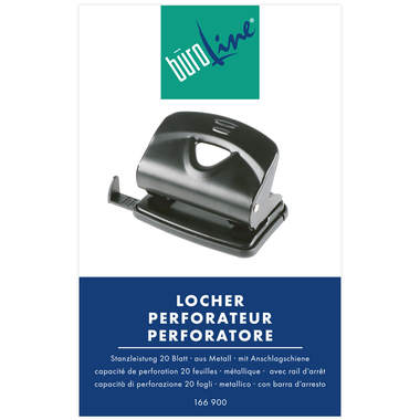BÜROLINE Bürolocher 166900 schwarz 20 Blatt