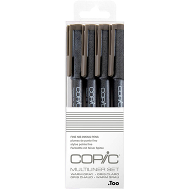COPIC Multiliner 22075624 Warm Grey Set, 4 Stück ass.