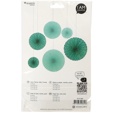I AM CREATIVE Deko Fächer mint 6010.968 gepunktet, 6 Seiten