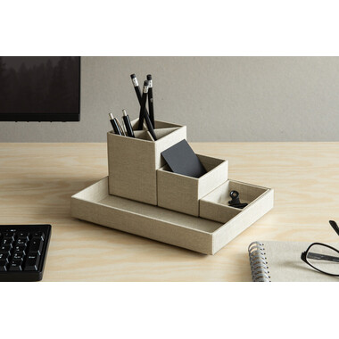 BIGSO BOX OF SWEDEN Stifteköcher Set Lena 7974C5501 Leinen, 4-teilig, beige