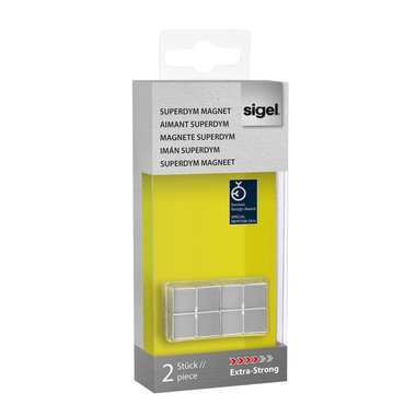 SIGEL Superdym Aimant 20x10x20mm BA704 extra stark argent, 2 pcs.