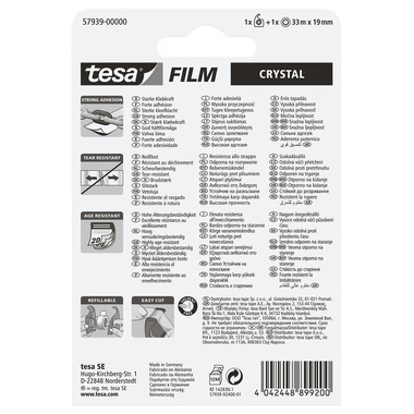TESA Klebeband crystal 19mmx33m 579390000