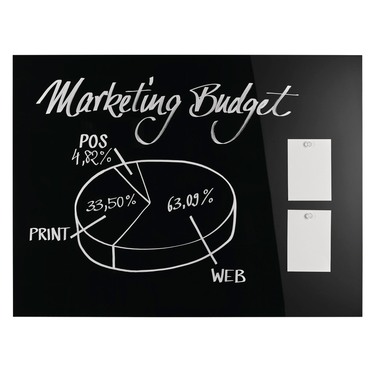 MAGNETOPLAN Design-Glasboard 1200x900mm 13404012 schwarz, magnetisch
