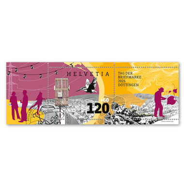 Francobollo CHF 1.20+0.60 «Giornata del francobollo 2025 Döttingen», Blocco speciale Blocco speciale «Giornata del francobollo 2025 Döttingen», gommatura, con annullo