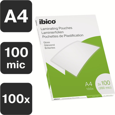 IBICO Laminiertasche A4 627317 glanz, 100my 100 Stk