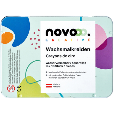 NOVOOO Wachsmalkreide 93360-0005 10 Farben