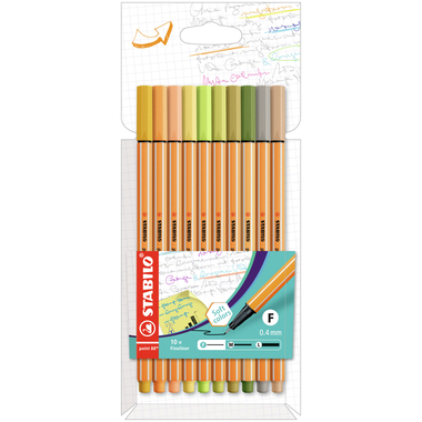 STABILO Fineliner Point 88 0.4mm 8810-22-5 10 Farben assortiert