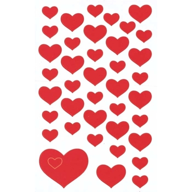 Z-DESIGN Sticker Creative 4371 Herze rot 2 Stück