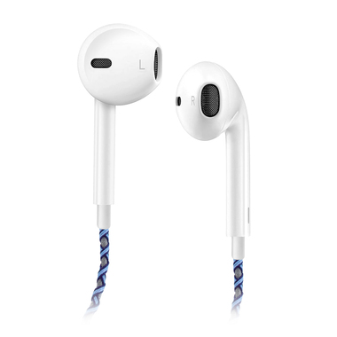Auricolari a filo con cavo intrecciato in tessuto