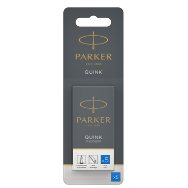 PARKER Tintenpatrone Quink 1950208 blau, 5 Stück
