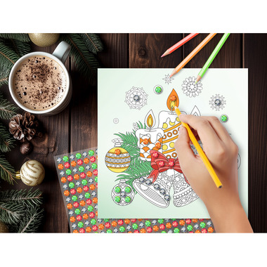 ARS EDITION Calenda. Avvento 21x21cm 13622 Diamanti, colori e adesivi