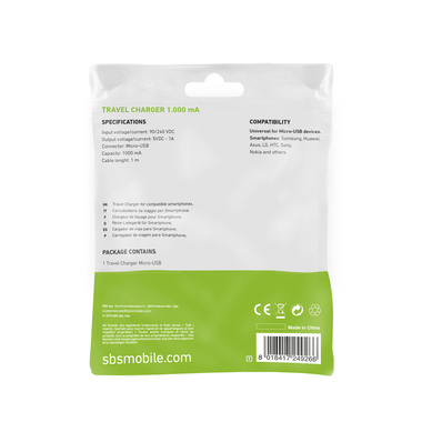 Reiseladegerät mit Micro-USB-Kabel