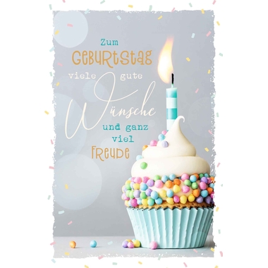 ABC Carte d'anniversaire B6 51128 Cupcake avec bougie