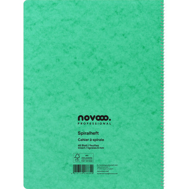 NOVOOO Quaderno spirale A4 729785 rigato,9mm,80g, ass. 48 fogli