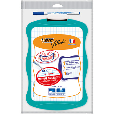 BIC Whiteboard 20x31cm 841362 incl. Velleda Marker ass.