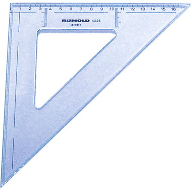 RUMOLD Zeichendreieck 16cm 4225 45° farbig/transp.