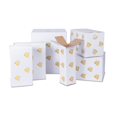 Wine shipping packaging for 1x 0.75l bottle with bottle height 360mm & Ø95mm