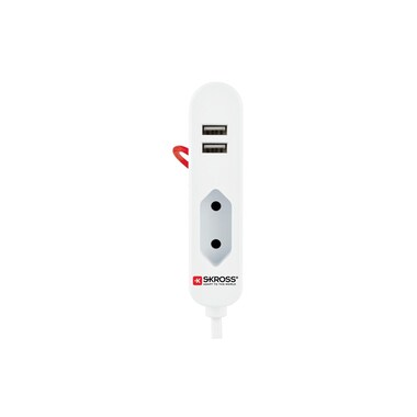 SKROSS Power Strip Travel Station 1x T11, 2x USB UK Plug