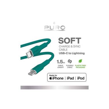 SOFT Ladekabel von USB-C auf Lightning 1,5m | Puro