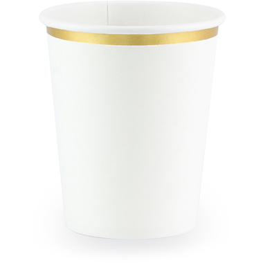 PARTYDECO Becher 260ml KPP30008EU1 weiss/gold 6 Stück