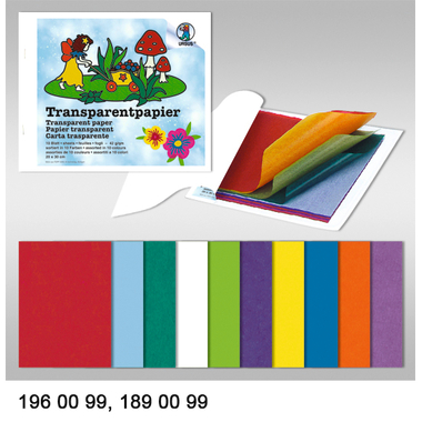 URSUS Papier transparent 14×24cm 1960099 42g, 10 couleurs ass.