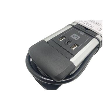 Schönenberger power strip 4 x T13, 2 x USB-A, 1 x USB-C, 2 m