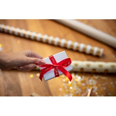 PTOUCH Ruban en textile or/rouge TZe-RW34 PT-DV600VP 12 mm