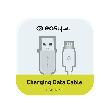 Lightning charging and data transfer cable with USB 2.0 connectors in black, 100 cm long