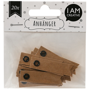 I AM CREATIVE Namens-Anhänger 4087.21 braun 20 Stück