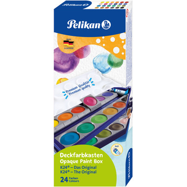 PELIKAN Deckfarben 735K/24 24 Farben Deckweiss