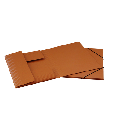 EROLA Gummibandmappe 650my A4 33299 braun Pressspan 3 Klappen
