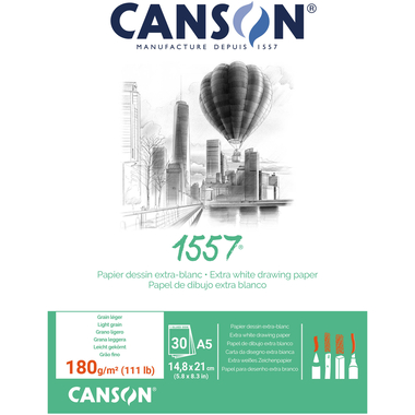 CANSON Skizzenblock 1557 A5 204127413 30 Blatt, geleimt, 180g