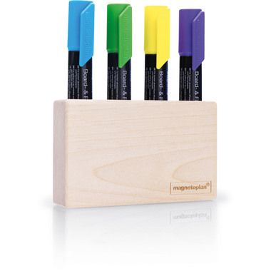 MAGNETOPLAN Magnetischer Stifthalter 1228749 Wood Series,Birke für 4 Marker