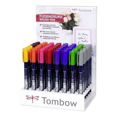 TOMBOW Stylo de calligraphie WS-BH WS-BH-48P-A Fudenosuke, Display