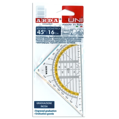 ARDA Geodreieck UNI 16cm GEO300SS transparent