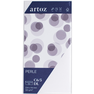 ARTOZ Buste Perle C6/5 118294182 120g, bianco 5 fogli