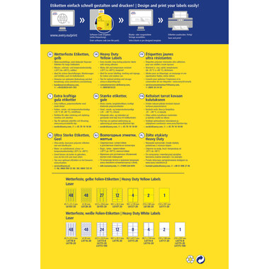 AVERY ZWECKFORM Etichette targa 30mm L612820 giallo,rotondo 960 pz./20 f.