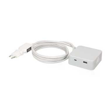 maxTex Power Strip Cube 3x T13, USB A/C, Gray/White