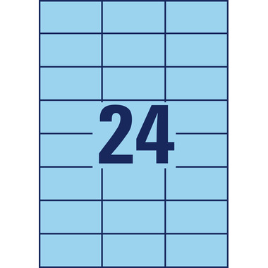AVERY ZWECKFORM Etichette 70x37mm 3449 Universal, blu 100fogl./24pz