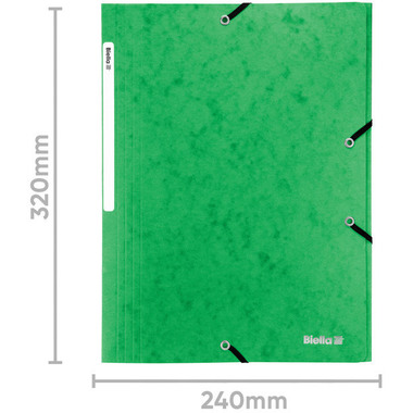 BIELLA Dossier ferm. Élastique A4 17840130U vert, 355gm2 200 flls.