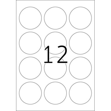 HERMA Étiquettes rondes 60mm 5067 blanc 300 pcs./25 flls.