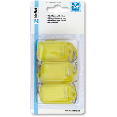 RIEFFEL SWITZERLAND Etiquettes clé 38x22mm A15826 jaune 10 pcs.