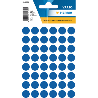 HERMA Etiquettes ronde 13mm 1853 bleu 240 pcs.