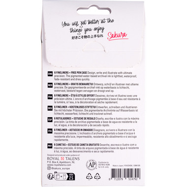 SAKURA Pigma Micron Set 0.05-0.8mm POXSDKB6 mit Stifteetui 6 Stück